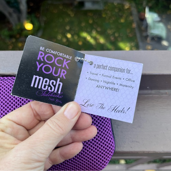 Home-Slippers-Purple Mesh travel slippers by “ Side Kicks”, -Size-5-6.5, NWT - Picture 4 of 10